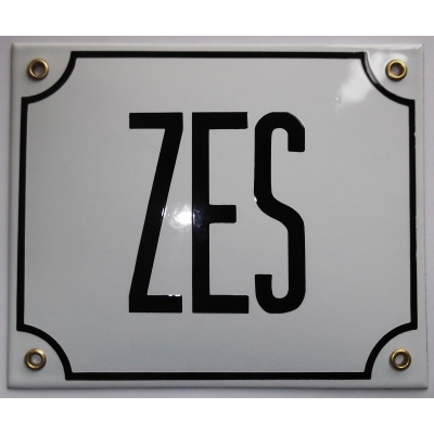 Huisnummerbord 18x15 nummers in letters 'ZES' Huisnummerbord 18x15 nummers in letters 'ZES'